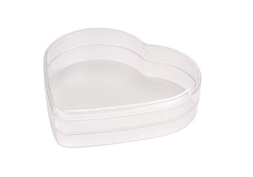 Heart Shaped Plastic Container - 6″ x 1-3/8″ - 174C