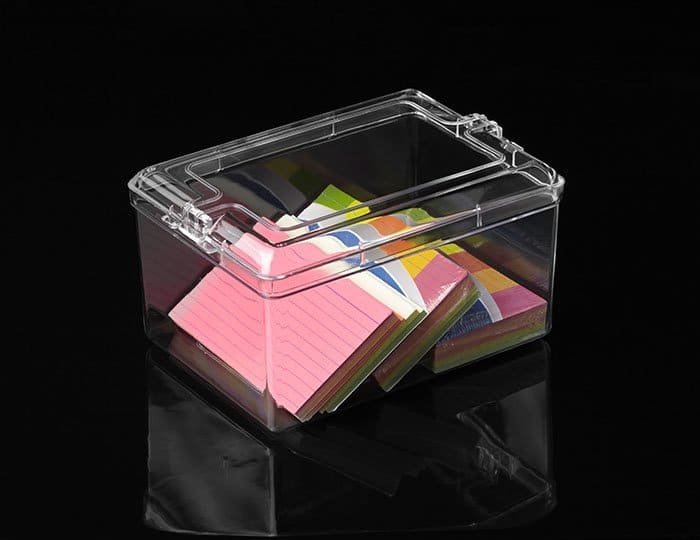 Square Container Plastic with Decorative Lid, 77/16″ x 55/16″ x 33/4