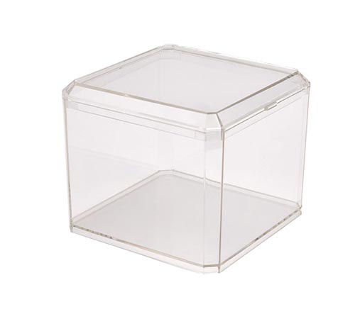 Crestware 7-1/4 x 7-1/4 x 4 Plastic Square Storage Container, Clear Clear Plastic SQC2