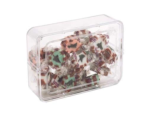 Plastic Candy Box - Rectangle- Clear - 2” x 2” x 1” - 100 count box