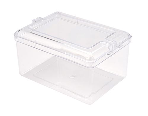 Square Plastic Container with Decorative Lid, 7-7/16″ x 5-5/16″ x 3-3/4″,  079C