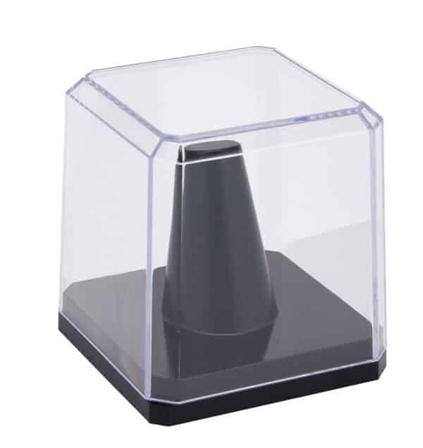 Ring display case with black base