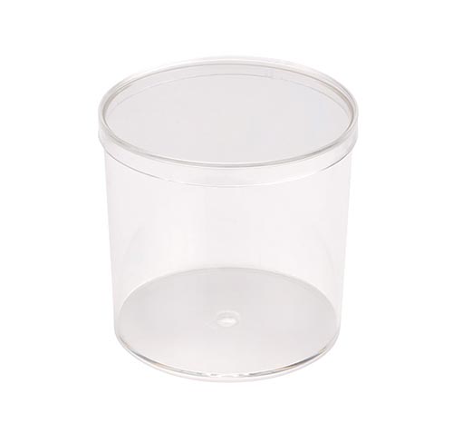 Plastic Clear Cylinder Container - 3-3/8″ x 3-1/8″ - 115C