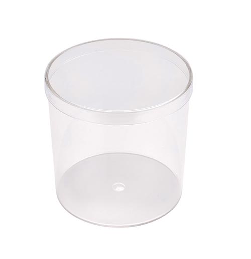 Wholesale 5pc Plastic Round Food Container W/ Lid CLEAR W/NEON