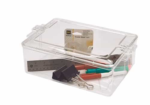 Pioneer Plastics 091C Clear Square Plastic Container, 4.3125 W x 4.3125 D  x 1.125 H, Pack of 48