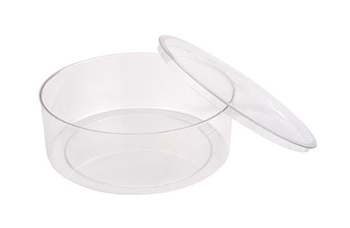 Large Round Plastic Container - 9-15/16″ x 3-9/16″ - 250C