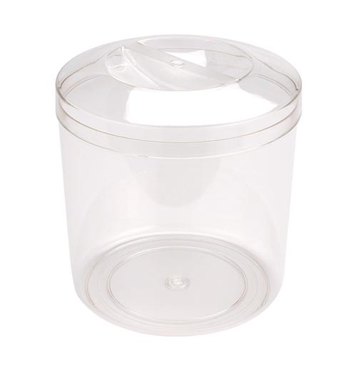 Wholesale 5pc Plastic Round Food Container W/ Lid CLEAR W/NEON