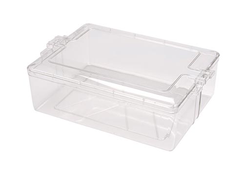 Pioneer Plastics 269C Clear Round Plastic Container with Pinch Style Lid,  5.125 W x 5.125 H 