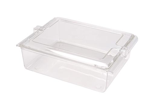 Pioneer Plastics 091C Clear Square Plastic Container, 4.3125 W x 4.3125 D  x 1.125 H, Pack of 48