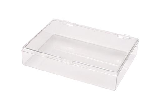 Square Clear Plastic Hinged Boxes - 9-1/2″ x 6-1/4″ x 1-9/16″