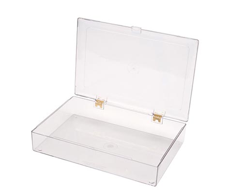 Clear Plastic Storage Boxes with Split-Hinged Lids, 9x6x4 in.