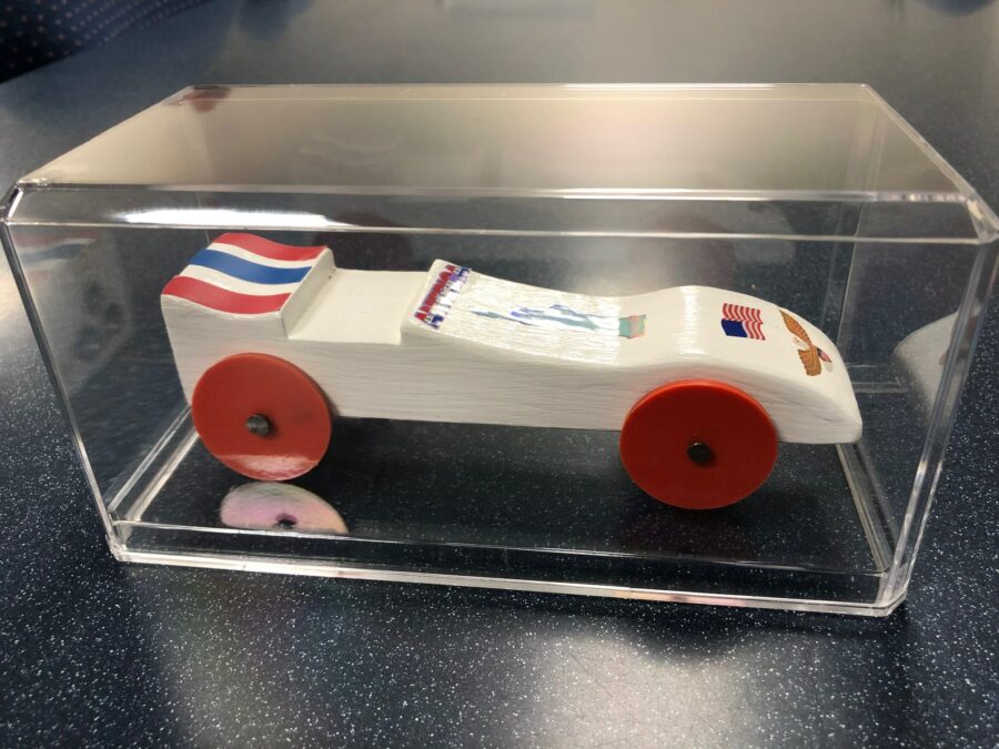 pinewood derby car display case