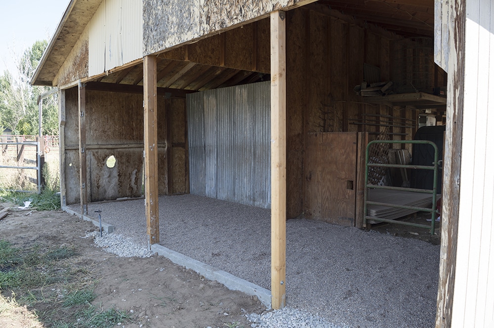 Horse paddock grids with gravel on top