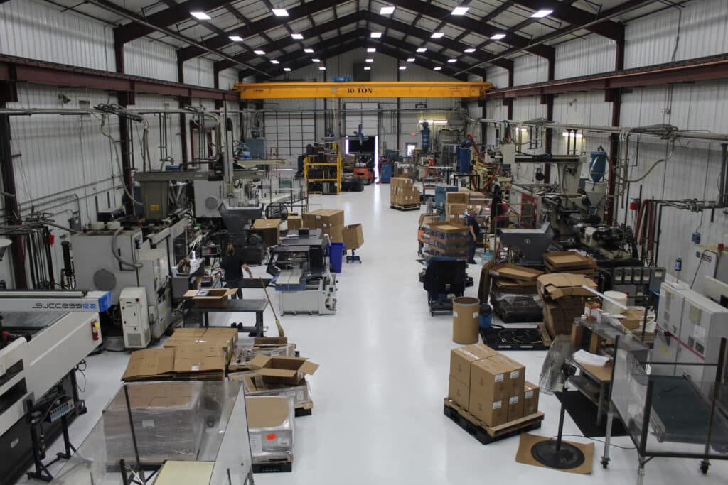 custom injection molding plant floor at Pioneer Plastics in Dixon, KY