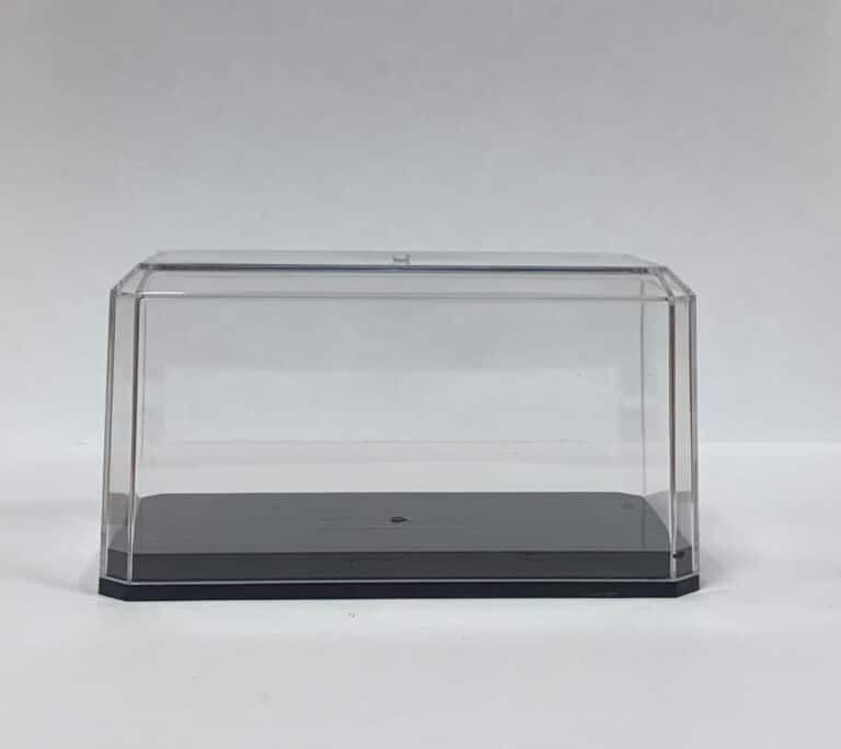 Clear display case for showcasing and protecting collectibles or memorabilia.