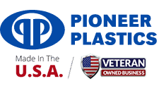 Pioneer Plastics logo showcasing quality, veteran-owned, U.S.-made products.