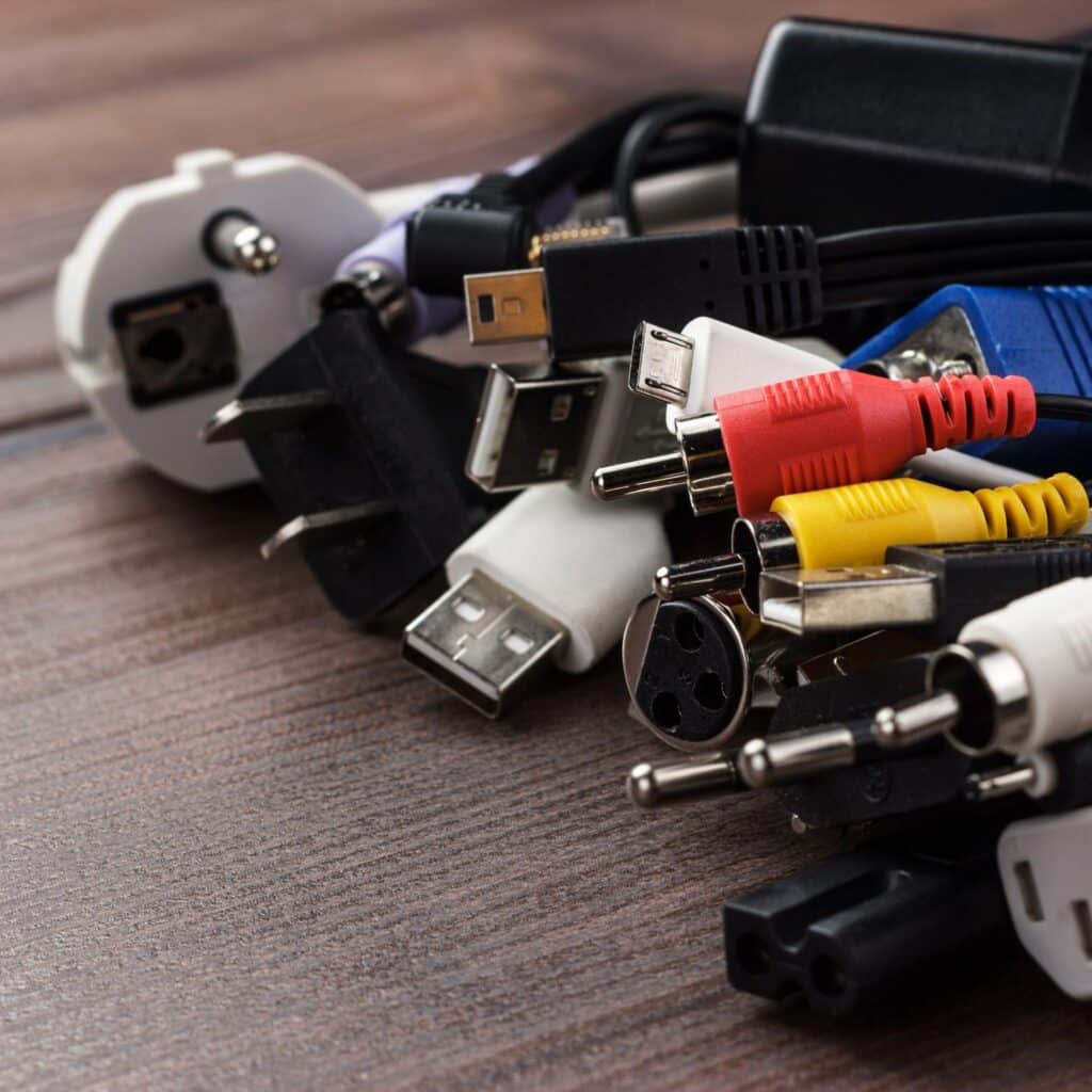 cords and cables closeup