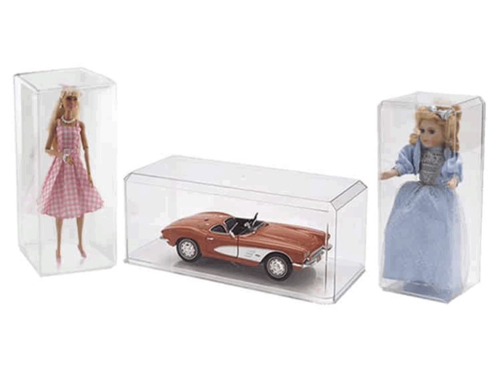 Doll Collection Storage and diecast car display case by Pioneer Plastics