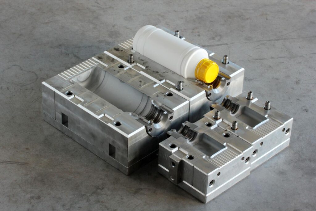Precision metal molds for manufacturing plastic components and bottles.