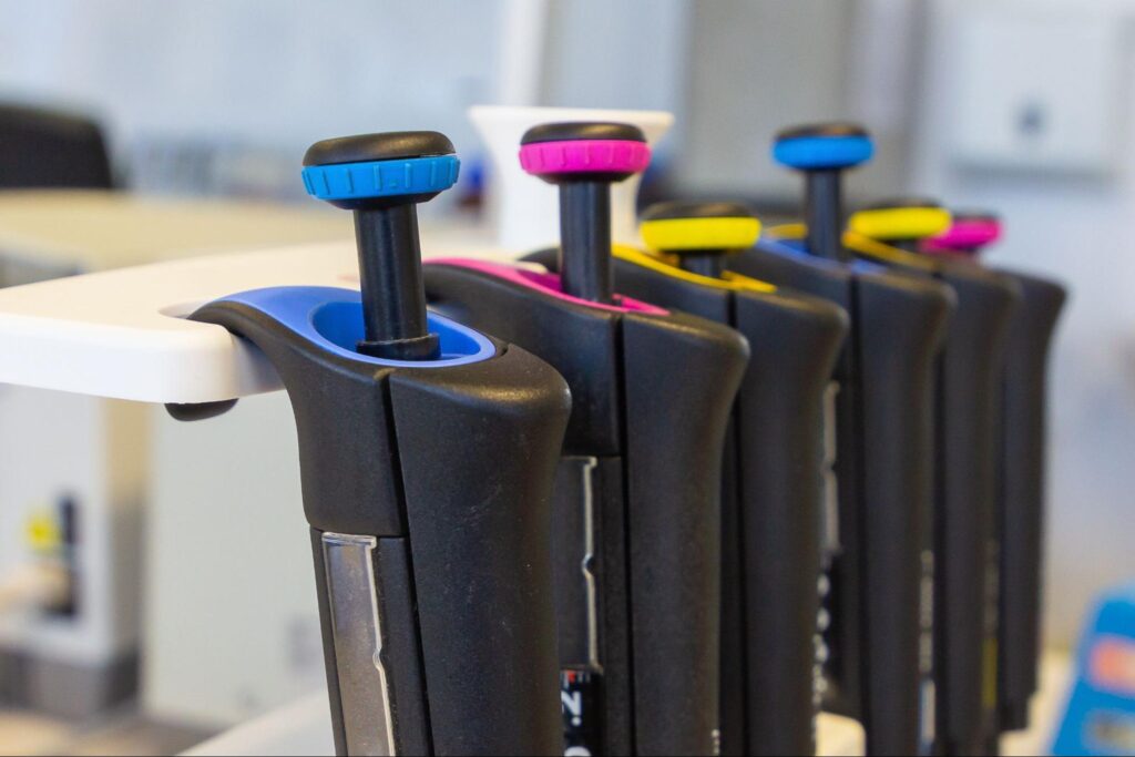 Precision pipettes in a laboratory setting for accurate liquid measurements and experiments.